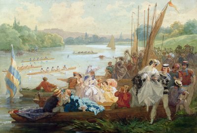 A Regatta at Asnieres during the Second Empire by Antony Paul Emile Morlon